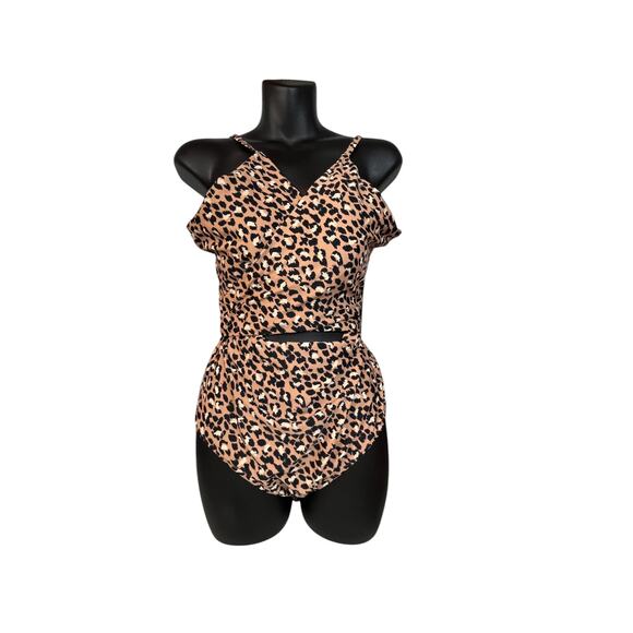 Aerie Full Coverage Padded Leopard One Piece Swim Suit SZ XXL NEW - Picture 4 of 5